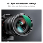 K&F CONCEPT 72mm Black Diffusion 1/4 & 1/8 Lens Filter Kit (2 Pcs), Mist Cinematic Effect Filter for Vlog/Video/Portrait Image with 28 Multi-Layer Coated