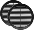Vent Systems 8" Inch (Opening Dimensions) - Pack of 2 - Black Soffit Vent Cover - Plastic Round Air Vent Grille - Built-in Mesh Screen - HVAC Register Louver for Bathroom, Home, Kitchen