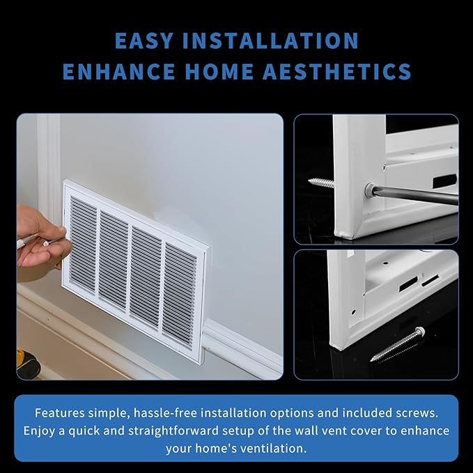 16x20 Return Air Grille [Duct Opening Size],Return Air Vent Cover for Wall Or Ceiling,Steel Return Air Filter Grilles Removable Face/Door for 1 Inch Filters (16"W x 20"H [Duct Opening])