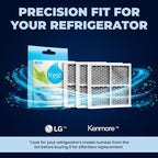 Mist Fresh Refrigerator Air Filter Replacement for L120F, LG ThinQ Fresh Air Filter, Kenmore Elite 469918, 6 Month Replacement, 3 pack
