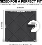 PuroAir MegaFilter - 24x24x1 Air Filter MERV 13 Activated CarbonTech Defense - Heavy Duty 3 Layer Furnace Filters Allergens, Pollen, Dust, Pet Dander, Smoke, Odors - HVAC Air Filter 24x24x1 (1-Pack)