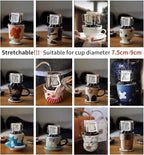 Hanging Ear Drip Coffee Bag Holder with 50-100Pcs Portable Coffee Filter Paper Bag, Coffee Drip Bag Chair Stand, Portable Coffee Filter Paper Bag, for Easy Pour Over (Stand + 100 Bags)