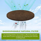 12 Pack Biodegradable Natural Filters for Kitchen Compost Bin, 7.25 Inch Compost Bin Charcoal Filter for Countertop Bin Pail Replacement, Longer Lasting Round Activated Charcoal Home Bucket Refill Set