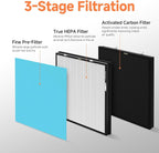 2-Set RFM80 Replacement Filter Compatible with Max Purifier (Model OVHM80), 2×Filter, 2×Activated Carbon Filter and 4×Pre-Filters