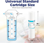 Membrane Solutions 20 Micron Sediment Water Filter Replacement Polypropylene Cartridge 10"x 2.5" for Whole House RO System, Compatible with Aqua-Pure AP110, GE FXUSC, WHKF-GD05, Culligan P5-6 Pack