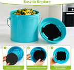 Charcoal Filters for Kitchen Compost Bin,4 Pack Compost Filters for Countertop Bin,Activated Carbon Replacement Filters for Kitchen Compost Bins,Round 6.7 Inch