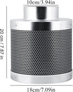Stainless Steel Carbon Filter, 4 Inch Smelliness Control Scrubber, Odor Scrubber For House Workshop Grow Tent Rooms Inline Duct Fan Indoor Plant Hydroponics Grow Rooms