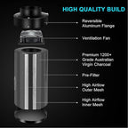 MELONFARM Air Filtration Kit 4", Built-in 14cm Fan Low Nois Carbon Filter with 12-Speed Controller, 8' Ducting, Cooling & Ventilation System for Grow Tents, Indoor Gardening, Hydroponics 4“x12.6"