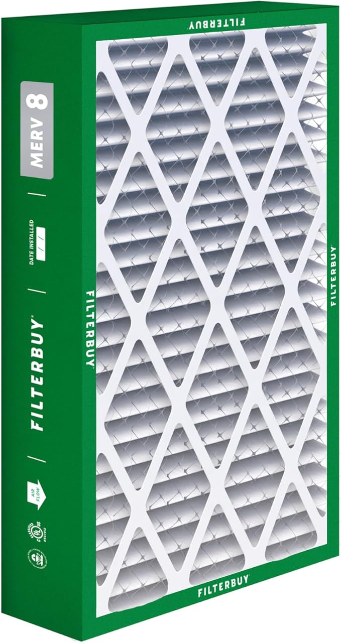 Filterbuy 16x28x6 Air Filter MERV 8 Essential Dust & Allergy Defense (4-Pack), Pleated HVAC AC Furnace Filters for AprilAire Space-Gard 401, 2400, & Lennox (Actual Size: 15.50 x 26.88 x 6.00)