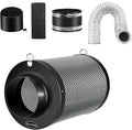MELONFARM 4 Inch Air Carbon Filter Smelliness Control with Australia Virgin Charcoal, Odor Removal for Grow Tent, Inline Fan, 8' Ducting, Cooling & Vent Cover Included, Insulated Flange 4" x 11"