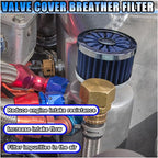 23mm Car Air Filter, 0.9'' High Flow Vent Valve Cover, Breather Filter, Universal Cold Air Intake Filter Breather, Car Accessories Fits Car Motorcycle (Blue)