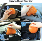 PULIDIKI Car Cleaning Gel for Car Cleaning Putty Car Putty Auto Detailing Tools Car Slime Cleaner Dust Cleaning Gel for Car Interior Cleaner Car Accessories Keyboard Cleaner Orange (2Pack)