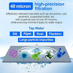 Whole House Spin Down Sediment Water Filter, 40 Micron, Reusable and Flushable Prefilter, 1" MNPT + 3/4" FNPT + 3/4" MNPT for City/Well Water, Lead-Free Brass, BPA-Free