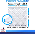 Filter King 20x20x4 Air Filter | 4-PACK | MERV 8 HVAC Pleated A/C Furnace Filters | MADE IN USA | Actual Size: 19.5 x 19.5 x 3.75"