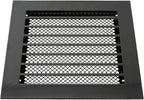 Repa Market 8" x 8" Inch (Inner Dimensions) Galvanized Black Soffit Vent Cover - Louvered Square Gable Vent with Mesh Screen - Intake/Exhaust Ventilation Grill - HVAC Ducting Return Air Vent Cover