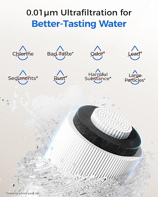 Waterdrop 15UAW-UF 0.01 μm Ultra Filtration Under Sink Water Filter System, 2 Years, Reduces Lead, Chlorine, Bad Taste & Odor, Direct Connect to Kitchen Faucet, USA Tech