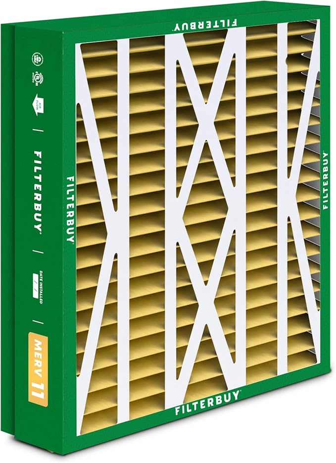 Filterbuy 21x23.5x5 Air Filter MERV 11 Superior Pet & Allergy Defense (3-Pack), Pleated HVAC AC Furnace Filters for Trane Perfect Fit & American Standard (Actual Size: 20.00 x 23.09 x 4.97)