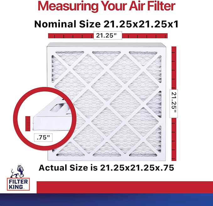 Filter King 21.25x21.25x1 Air Filter | 12-PACK | MERV 11 HVAC Pleated A/C Furnace Filters | MADE IN USA | Actual Size: 21.25 x 21.25 x .75"