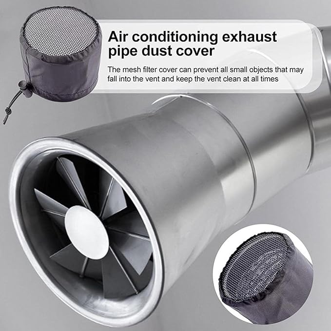 Duct Filter Vent Cover – Planting Ventilation Fitting, 2 Pieces Flexible Ducting Cover | Indoor Greenhouse Airflow Control, Laundry Vent Replacement, Outdoor Kitchen RV Tent Exhaust Protection Accesso
