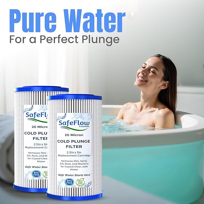 5" x 2.5" Cold Plunge Filter 20 Micron – Fits The Pod Ice Cold Plunge Water Chiller, Cold Plunge Filters, and Under Kitchen Sink Systems (4)