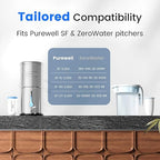 Purewell Fluoride-Free 8-Stage Gravity Water Filter System with PC Water Level Window, Certified to Reduce Fluoride, Lead, Total PFAS (Forever Chemicals), Mercury, and Chlorine, SF-FL-2.25G