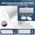 MERV 8 Air Vent Filters,20" x 98" Cut to Fit Air Filter (60+ Filters),Electrostatic Filter Media for Air Vents,Air Conditioner,HVAC,Registers,Grilles,Includes 48 Adhesive Hooks