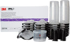 3M PPS 2.0 Spray Gun Cup, Lids and Liners Kit, 26114, Mini, 6 Ounces, 200-Micron Filter, Use for Cars, Furniture, House and More, 1 Paint Cup, 50 Disposable Lids and Liners, 32 Sealing Plugs, White