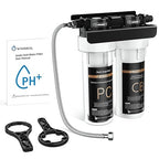 Under Sink Water Filter System, 2-Stage Deep Filtration, Reduce Heavy Metals/Chlorine/PFAS/Odor/Sediment, NSF/ANSI 42&53 Improve Taste, Life Indication Mineral pH+ Under Sink Water Filter