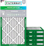 Filterbuy 10x20x2 Air Filter MERV 8 Essential Dust & Allergy Defense (5-Pack), Electrostatic Pleated HVAC AC Furnace Filters Replacement, Made in USA (Actual Size: 9.50 x 19.50 x 1.75)