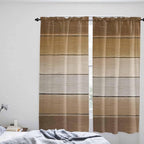 Vintage Brown Gradient Wood Grain Window Valance Curtains, Farmhouse Wood Barn Light Filtering Kitchen Valance with 3-inch Rod Pocket for Living Room Bathroom Bedroom,2 Panel,52x72In