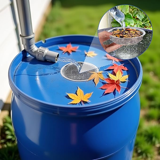 6" Rain Barrel Mesh Cover for Rain Barrels, 2-Pack 304 Stainless Steel Screen Filter, Never Rust -Kitchen Wash Colander -Compost Sifter, for Keep Leaves, Mosquitos Outside, Soil Sifter, cleaning seeds