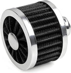 Air Intake Filter, 23MM High Flow Air Filter Cold Breather Turbo Vent Cleaner, Air Filter Vent Cleaner Compatible with Car and Motorcycle, Universal Car Accessories (Black)