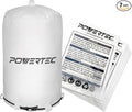 POWERTEC 70426 Dust Collector Bags and Clamp Set | 21" x 31" x 1 Micron Filter Upper Bag with 19-1/8 Inch Band Clamp and 5pc Clear Plastic Dust Collection Bags 20" x 43"