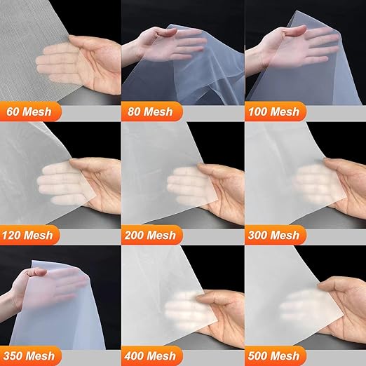 Nylon Mesh Fabric, 60 80 100 120 200 250 300 350 400 500 Mesh Filter, Reusable Strainer Cloth for Wine Juice Fresh Milk(1m x 1m) (60 mesh)