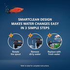 Aqueon SmartClean Power Filter with EcoRenew Filter Cartridge, Quick and Easy Water Changes, Quiet Operation, Adjustable Flow, for 10-20 Gallon Freshwater and Saltwater Aquariums, Medium