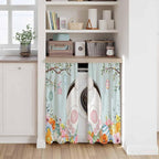 Easter Bunny Kitchen Curtains 54 Inch Long 2 Panel Set,Rod Pocket Window Curtains Panels,Easter Eggs Spring Farmhouse Wood Grain Teal Blue Light Filtering Privacy Draperies for Bedroom 42"W x 54"L