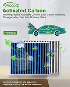 Cabin & Engine Air Filter Fit for Hyundai Sonata Gas 2015 2016 2017 2018 2019 2.4L (Not for Hybrid) Activated Carbon Cabin Filter Replacement Air Filter CF12151 CA11942 Car Accessories