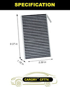Cabin Air Filter w/Activated Carbon for Tesla Model 3 (2017-2025), Model Y (2020-2025), OE# 1107681-00-A, CF12774, XC11952C