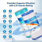 PUREPLUS 5 Micron 4.5"x 10" Whole House Water Filter Combo Kit with Sediment& Carbon, and Iron Reduce Filter, Replacement for GE FXHTC, GXWH40L, GXWH35F, GNWH38S, RFC-BBSA, WRC25HD, RFC-BB, 1PACK