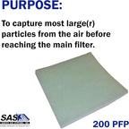 Pre-Filters 12 Pack for Model 200 Sentry Air Systems – MERV 8 Pre-Filter for Air Filtration and Fume Extraction Systems to Capture Larger Sized Particles
