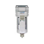 PneumaticPlus SAFM400-N04B Compressed Air Coalescing Filter, 0.1 Micron, 1/2" NPT - Poly Bowl, Manual Drain, Bracket