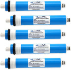APPLIED MEMBRANES INC. 75 GPD Reverse Osmosis Membrane | RO Membrane Water Filter Replacement for Reverse Osmosis Water Filtration System | 1.8" x 12" Universal Compatibility, Pack of 5