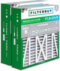 Filterbuy 17.5x21x5 Air Filter MERV 8 Essential Dust & Allergy Defense (2-Pack), Electrostatic Pleated HVAC AC Furnace Filters for Rheem, Ruud, and Protech (Actual Size: 17.13 x 20.63 x 4.38)