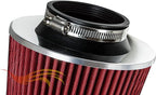 RED 6" 152 mm Inlet Short Truck Air Cone Replacement Performance Washable Clamp-On Dry Air Filter (6" Tall)