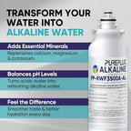 PUREPLUS Alkaline Replacement for ADQ73613401, LG® LT800P®, LT800PC, ADQ736134, ADQ73613402, LSXS26326S, LSXS26366S, LSXS26366D, 46-9490, Refrigerator Water Filter and LT120F® Air Filter, 2Pack