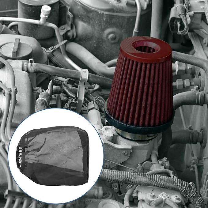Yosoo Health Gear Universal Air Filter Cover, Black Car Cold Air Filter for High Air Intake Filters (Big)