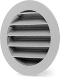 calimaero® WSGG 4" Inch Gray Round Metal Air Vent Grill Cover Flat Louver with Fly Screen Fits Only with Metal Ducts