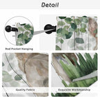 Easter Kitchen Curtains, Country Rabbit Botanical Leaves Wooden Grain Light Filtering Window Curtain Panels, 2Pcs Rod Pocket Window Treatments Set for RV Dining Room Study Room 42x54 Inches