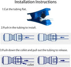 NSF 1/4" & 3/8" Water Line Tubing and Push Connect Fittings for Reverse Osmosis Water Filter RO fittings,25 pcs connetors+30 feet 1/4"(6.4mm) water tubing +30 feet 3/8"(9.5mm) water tubing.