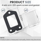 SRM-225 Spark Screen and Gasket (4 Set) Fit for Echo 14586240630 Muffler Spark Arrestor Screen, Echo 14586642031 Muffler Gasket Parts